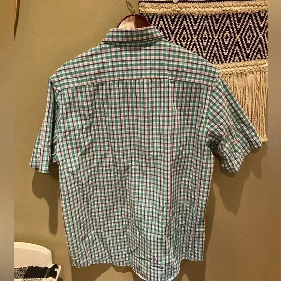 CROFT & BARROW MENS EASY CARE PLAID SHORT SLEEVE BUTTON DOWN DRESS SHIRT SIZE L - Picture 3 of 3